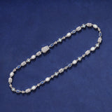 6MM BLUE GEMSTONE CHAIN – SILVER PLATED