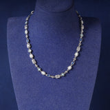 6MM BLUE GEMSTONE CHAIN – SILVER PLATED