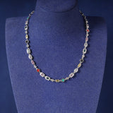 6MM RED GEMSTONE CHAIN – SILVER PLATED
