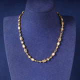 6MM BLUE GEMSTONE CHAIN – GOLD PLATED