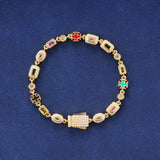 6MM RED GEMSTONE BRACELET – GOLD PLATED