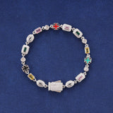6MM RED GEMSTONE BRACELET – SILVER PLATED