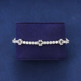 BLACK CROSS TENNIS BRACELET – SILVER PLATED