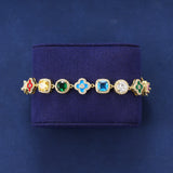 GEMSTONE FLOWER BRACELET – GOLD PLATED