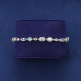 6MM BLUE GEMSTONE BRACELET – SILVER PLATED