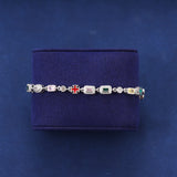 6MM RED GEMSTONE BRACELET – SILVER PLATED