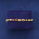 6MM RED GEMSTONE BRACELET – GOLD PLATED