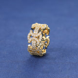 PAVÉ LINK RING - GOLD PLATED