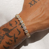 10MM CLUSTERED TENNIS CHAIN & BRACELET SET - GOLD