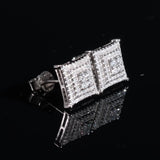 MOISSANITE SQUARE HALO STUDS- 925 SILVER - VVS1