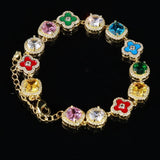 GEMSTONE FLOWER BRACELET – GOLD PLATED