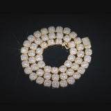 10MM CLUSTERED TENNIS CHAIN - GOLD PLATED