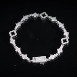 BLACK HONEYCOMB CLOVER BRACELET - SILVER PLATED