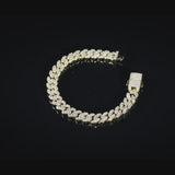 8MM ICED CUBAN BRACELET - GOLD PLATED