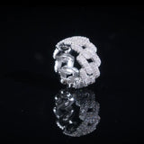 DIAMOND PRONG RING - SILVER PLATED