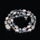 6MM BLUE GEMSTONE CHAIN – SILVER PLATED