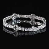 BLACK CROSS TENNIS BRACELET – SILVER PLATED