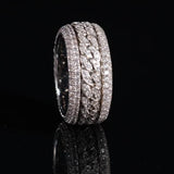 DIAMOND WEAVE RING - SILVER PLATED
