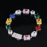 10MM GEMSTONE BRACELET – SILVER PLATED