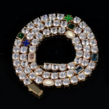 MULTICOLOR DIAMOND TENNIS CHAIN – GOLD PLATED