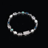 6MM BLUE GEMSTONE BRACELET – SILVER PLATED
