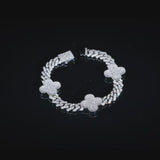 CUBAN CLOVER BRACELET - SILVER PLATED