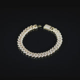 12MM DIAMOND PRONG LINK BRACELET - GOLD PLATED