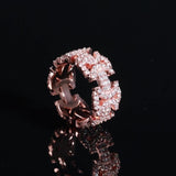 PAVÉ LINK RING - ROSE GOLD PLATED