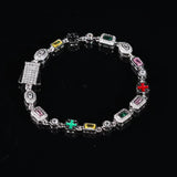 6MM RED GEMSTONE BRACELET – SILVER PLATED