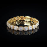 10MM CLUSTERED TENNIS BRACELET - GOLD PLATED