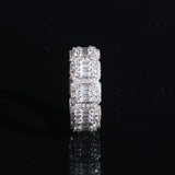 BAGUETTE BAND RING - SILVER PLATED