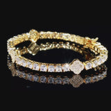 CLOVER LEAF TENNIS BRACELET - GOLD PLATED
