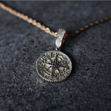 ICED COMPASS PENDANT - GOLD PLATED